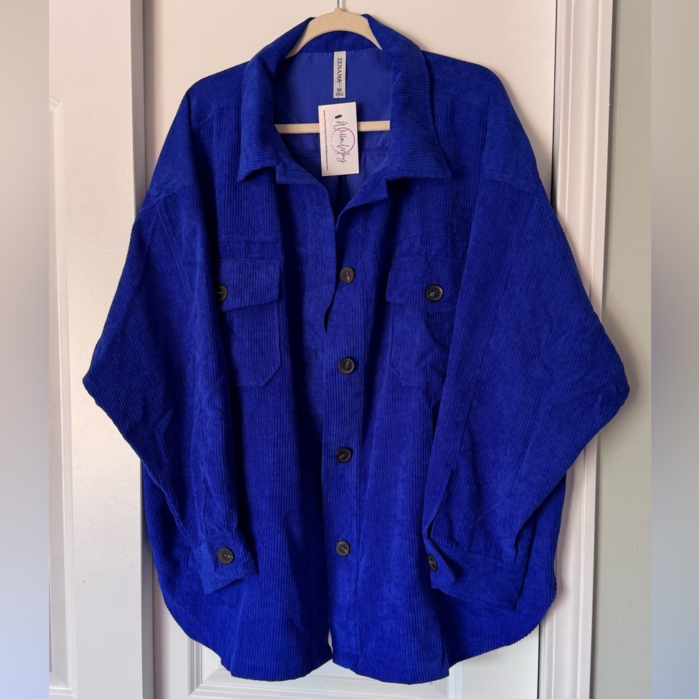 Zenana Royal Blue Corduroy Jacket